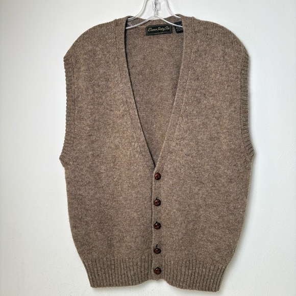 Vintage Sweaters - Vintage Eclectic Grandpa Wool Blend Cardigan Vest L